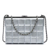 Chanel Chocolate Bar Metallic Lambskin Frame Clutch with Chain Secondhand