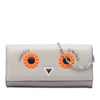 Fendi Leather Studded Faces Wallet on Chain Secondhand