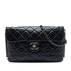 Chanel CC Quilted Aged Calfskin Embossed LAX Flap Secondhand