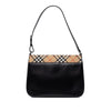 Burberry Nova Check Canvas Trimmed Leather Shoulder Bag Secondhand