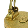 Chanel CC Gold Plated and Enamel Round Clip On Earrings Secondhand