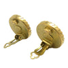 Chanel CC Gold Plated and Enamel Round Clip On Earrings Secondhand