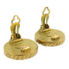 Chanel CC Gold Plated and Enamel Round Clip On Earrings Secondhand