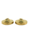 Chanel CC Gold Plated and Enamel Round Clip On Earrings Secondhand