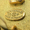 Chanel CC Gold Plated and Enamel Round Clip On Earrings Secondhand
