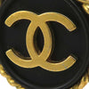 Chanel CC Gold Plated and Enamel Round Clip On Earrings Secondhand