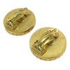 Chanel CC Gold Plated and Enamel Round Clip On Earrings Secondhand