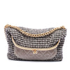Secondhand Chanel Medium Quilted Houndstooth Tweed and Calfskin Tabatiere Kisslock Fold Over Crossbody