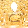 Chanel Gold Plated Logo Diamond Clip On Earrings Secondhand