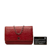 Secondhand Chanel CC Embossed Lambskin Camellia Wallet On Chain