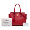 Prada Soft Calf Trimmed Saffiano Convertible Tote Secondhand