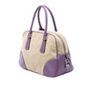 Prada Cinghiale Trimmed Canvas Canapa Bauletto Bag Secondhand