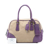 Prada Cinghiale Trimmed Canvas Canapa Bauletto Bag Secondhand