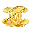 Secondhand Chanel CC Gold Plated Quilted Brooch
