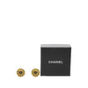 Chanel CC Gold Plated Resin Round Clip On Earrings Secondhand