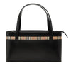 Burberry House Check Canvas Trimmed Leather Handbag Secondhand