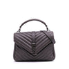 Saint Laurent Medium Quilted Chevron Sheepskin College Satchel Secondhand