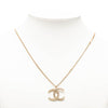 Chanel CC Brass and Strass Pendant Necklace Secondhand