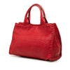 Secondhand Prada Small Woven Goatskin Madras Satchel