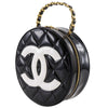 Chanel CC Quilted Patent Round Vanity Bag Secondhand