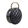 Chanel CC Quilted Patent Round Vanity Bag Secondhand