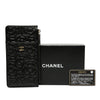Chanel CC Embossed Caviar Camellia Flat Phone Case Wallet Pouch Secondhand