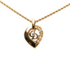 Secondhand Dior Gold Plated Strass CD Logo Heart Pendant Necklace