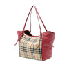 Secondhand Burberry Small Haymarket Check Coated Canvas and Calfskin Canterbury Tote