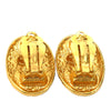 Chanel CC Gold Plated Crown Oval Clip On Earrings Secondhand