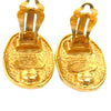 Chanel CC Gold Plated Crown Oval Clip On Earrings Secondhand