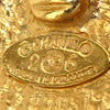 Chanel CC Gold Plated Crown Oval Clip On Earrings Secondhand