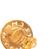 Chanel Gold Plated Faux Pearl Logo Clip On Earrings Secondhand