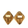Chanel CC Gold Plated Rhombus Clip On Earrings Secondhand
