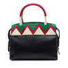 Prada Small Saffiano Trimmed City Calf Greca Esplanade Satchel Secondhand