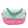Chanel Mini Tricolor Lambskin Lacquered Chain Flap Secondhand
