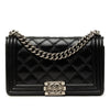 Secondhand Chanel Old Medium Quilted Lambskin Double Stitch Boy Flap
