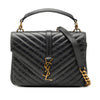 Saint Laurent Medium Chevron Sheepskin Monogram College Satchel Secondhand