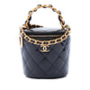 Chanel Quilted Patent Afternoon Tea Top Handle Vanity Case with Chain Secondhand