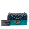 Chanel Mini Rectangular Classic Tricolor Lambskin Single Flap Secondhand