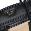 Prada Bicolor Saffiano Cuir Trimmed Canvas Satchel Secondhand