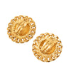 Chanel CC Gold Plated Quilted Chain Trim Clip On Earrings Secondhand