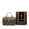 Saint Laurent Coated Canvas Giraffe Print Boston Bag Secondhand