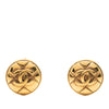 Chanel CC Gold Plated Quilted Round Clip On Earrings Secondhand