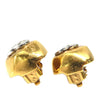 Chanel CC Two Tone Brass Clip On Earrings Secondhand