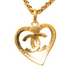 Chanel Gold Plated CC Heart Pendant Necklace Secondhand
