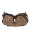 Gucci Mini GG Canvas Web Moon Side Shoulder Bag Secondhand