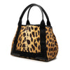 Balenciaga Canvas Leopard Print Navy Cabas Tote S Secondhand