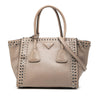 Prada Glace Calf Studded Twin Pocket Satchel Secondhand