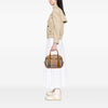 Secondhand Burberry Small Leather Trimmed House Check Canvas Bridle Orchard Satchel