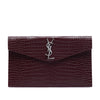 Saint Laurent Croc Embossed Leather Uptown Pouch Secondhand